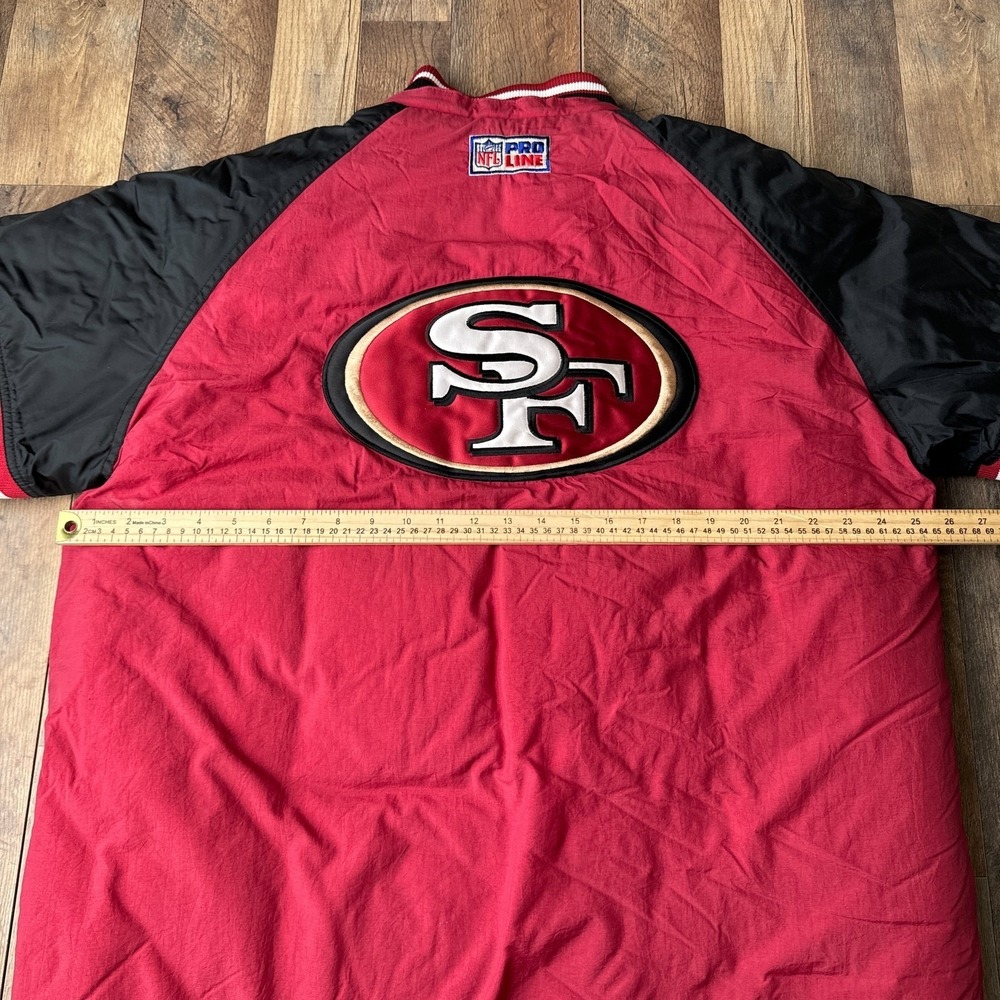 Vintage 90s San Francisco 49ers Jacket Men's Large Red Starter Embroidered 5488 - Picture 11 of 14